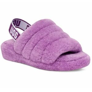UGG Fluff Yeah Slides In Purple Berrylicious Sheepskin Fur Women’s Size 9